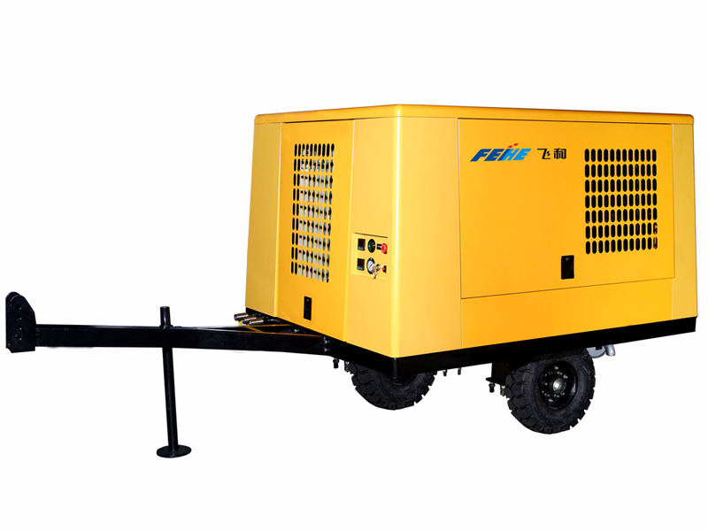 Single screw mobile air compressor